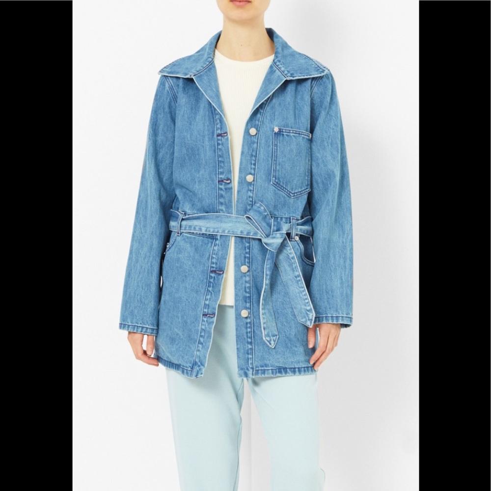 Opening Ceremony Denim Belted Coat
